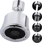 iFealClear Kitchen Sink Faucet Head, 360° Faucet Sprayer Attachment, 55/64-27UNS Large Angle Faucet Aerator Adapter with 2 Metal Swivel Joints, 4 Spray Modes, Extra 15/16" Male Thread Adapters, Chrome