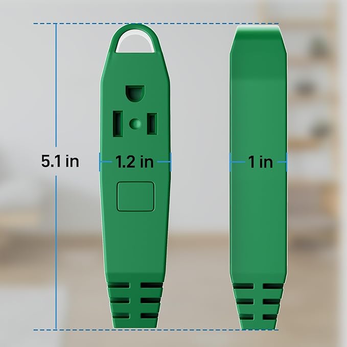 K KASONIC - 100-Feet 3 Outlet Extension Cord, UL Listed, 16/3 SJTW 3-Wire Grounded, 10 Amp 125 V 1625 Watts, Multi-Outlet Indoor/Outdoor Use, Green