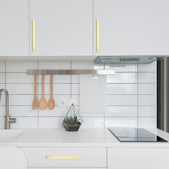 COTYKILEY 6 Pack 10 Inch(256mm) Brushed Gold Cabinet Handles Gold Kitchen Cabinet Pulls Cabinet Door Handles Kitchen Cabinet