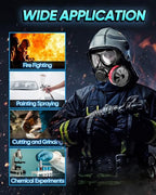 Gas Masks Survival Nuclear and Chemical Military Grade with 40mm Activated Carbon Filter, Full Face Gas Respirator Mask for Organic Vapor, Chemicals, Dust, Paint Spray, Polish, Weld, Fume, Gases