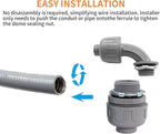 10Pack 2" Liquid Tight Connector PVC Electrical Conduit Fittings Straight 180 Degree Flexible Conduit Connector for Home Kitchen Bathroom Tube Tool Supplies,UL Listed
