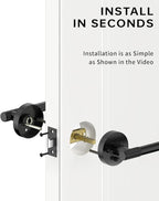 Asidrama 10 Pack Privacy Door Handles with Lock, Black Door Handles Interior for Bedroom or Bathroom, Heavy Duty Door Lever with Reversible Interior Door Handle for Left Right Sided Doors