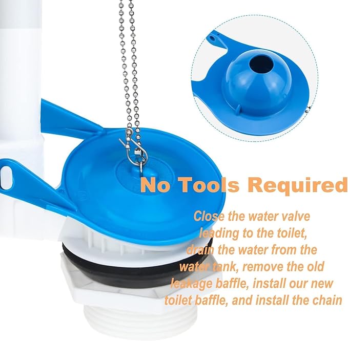 Gerber Toilet Flapper Replacement, 2 Pack 3 inch for Gerber 99-788 with 2 Toilet Handle Chains Lecyco Rubber Water Saving, Easy to Install 2