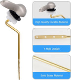 iFealClear 2 Pack Universal Brass Toilet Handle Replacement Kit, Side/Angle Mount Toilet Tank Flush Lever with Lock Nut, Fit Most, Brushed Nickel