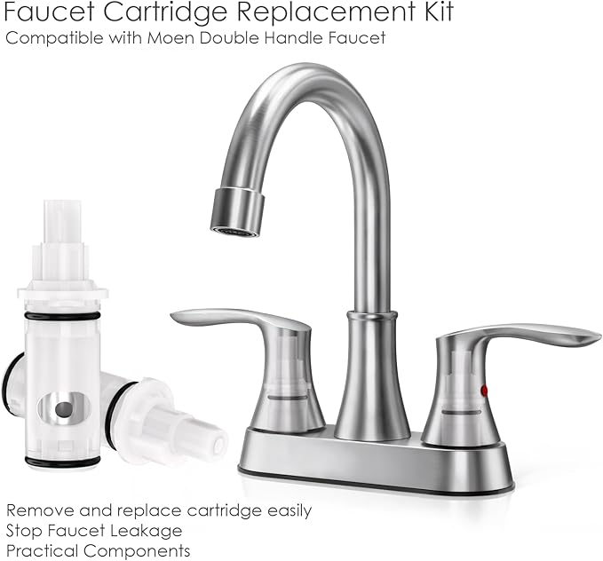 1224 Faucet Cartridge Replacement Compatible with Moen Two Handle Faucets Replacement Kit For Most Double Handle Moen Faucets and Tub/Showers Repair Kit,4 Pack