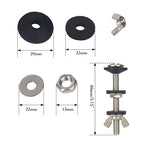 Universal Toilet Tank to Bowl Gasket & Tank to Bowl Bolts, 2 Kind Gasket and 4 Pieces 5/16 * 3.15 Inch Toilet Tank Bolts, Fit Most 2-Inch and 3-Inch Flush Valve Opening