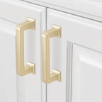 COTYKILEY 10 Pack 3 Inch(76mm) Brushed Brass Cabinet Handles Gold Kitchen Cabinet Pulls Cabinet Door Handles Kitchen Cabinet Hardware Cupboard Drawer Pulls Dresser Handles