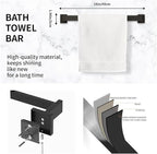 Bathroom Hardware Set Matte Black 10-Pieces Bathroom Towel Rack SUS304 Stainless Steel Bath Towel Bar Set, Towel Racks Wall Mounted.
