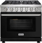 36 inch Professional Freestanding Pro-Style Propane Gas Range with 6 Burners, 6.0 cu.ft. Oven Capacity, in Stainless Steel - KOS-36RG03MLP (Black)