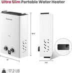 GASLAND Goshower G10 2.64GPM Outdoor Propane Tankless Water Heater, Ultra Slim PortableCamping Propane Shower for Off Grid, 68,000 BTU