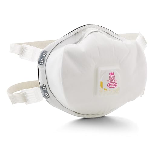 3M Disposable Particulate Cup Respirator 8293 P100 with Cool Flow Exhalation Valve, NIOSH APPROVED, Adjustable Buckle Straps and Noseclip, Face Seal, Individually Packaged
