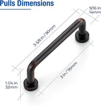 JOY DECOR Cabinet Pulls – 3 Inch Hole Center, Oil Rubbed Bronze, 10 Pack, Zinc Alloy Cabinet Handles for Drawers & Cupboard – Vintage Style Hardware for Kitchen, Bathroom, Dresser, Furniture Makeover