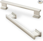 10 Pack 6 Inch Length|5 Inch(128mm) Hole Center Brushed Satin Nickel Kitchen Cabinet Handles, Cabinet Pulls Kitchen Cabinet Hardware, Cupboard Pulls, Drawer Handles