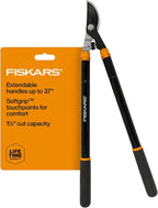 Fiskars Loppers for Tree Trimming, Heavy Duty, with Extendable Handle (24.5"-37" Range), Sharp Bypass Steel Blade Tree Branch Cutter up to 1.5-Inch Diameter Cut Capacity