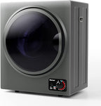 COSTWAY Compact Laundry Dryer, 110V Electric Portable Clothes Dryer with Stainless Steel Tub, Control Panel Downside Easy Control for 4 Automatic Drying Mode (Stainless Steel-Grey)