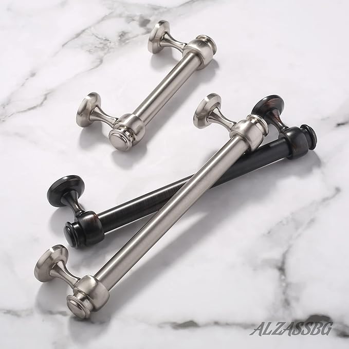 Alzassbg 15 Pack Brushed Satin Nickel Cabinet Pulls, 3 Inch(76mm) Hole Centers Cabinet Handles Kitchen Hardware Straight Bar for Cabinets and Drawer AL3082SN