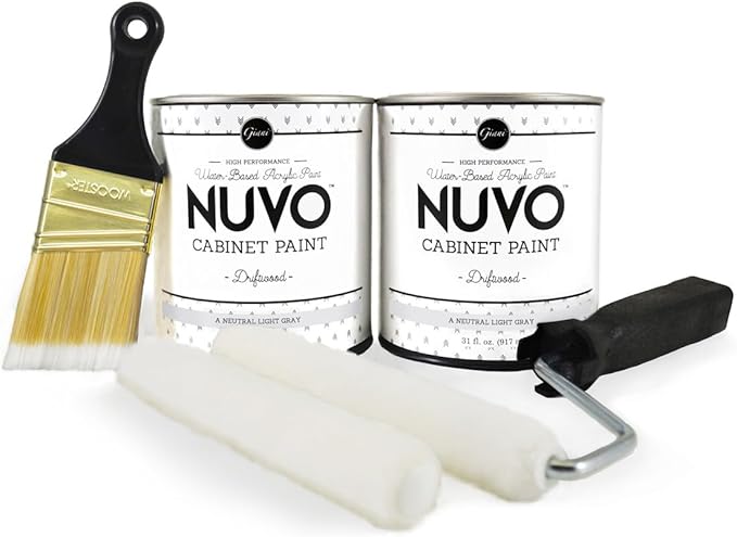 Nuvo Driftwood Cabinet Makeover Kit - Easy DIY 7-Piece Set, Light Neutral Grey, Long-Lasting Finish