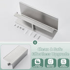 APLusee Double Toilet Paper Holder with Shelf, 304 Stainless Steel Brushed Nickel Bathroom Tissue Holder, Commercial Paper Roll Dispenser Wall Mounted
