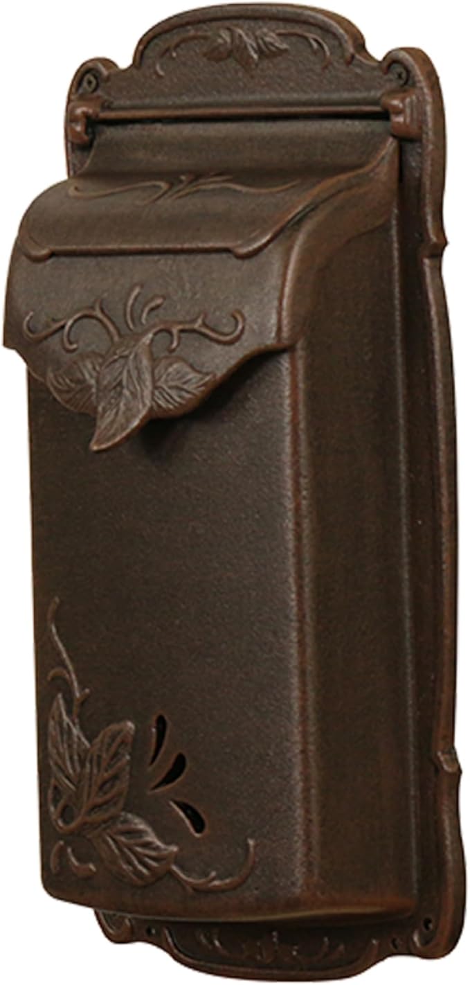 Special Lite Floral Vertical Wall Mount Mailbox - Copper Cast Aluminum Mailbox for Wall Mount - SVF-1001-CP