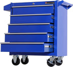 Tool Chest Heavy Duty Cart Steel Rolling Tool Box 5 Drawer Cart (TZ35 Blue)