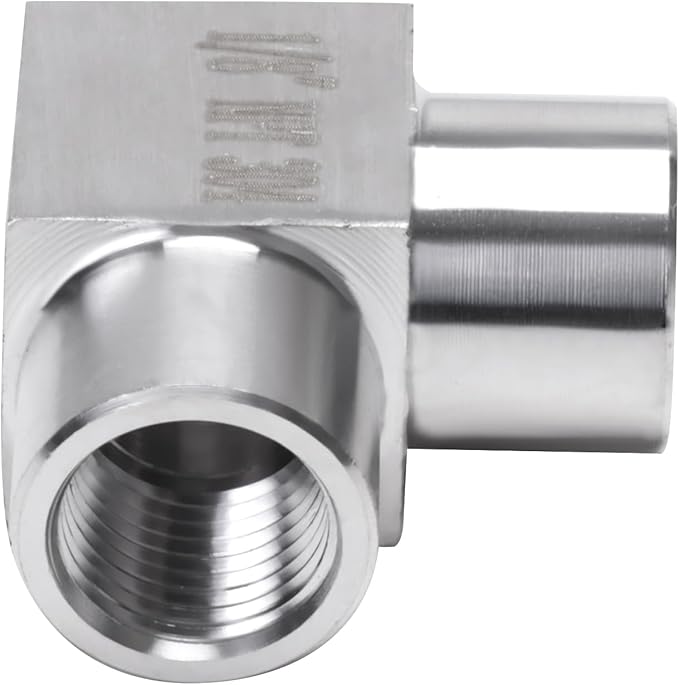 90 Degree Street Elbow - 1/8" NPT Female to 1/8" NPT Female Stainless Steel 304 Heavy Duty Forged Square Barstock Street Elbow Adapter Pipe Fitting (pack of 5)