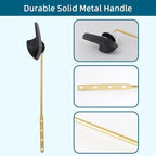 Universal Metal Front Mount Toilet Handle Replacement Kit Compatible with Kohler Toilet Tank Parts, Toilet Flush Lever Handle with Flapper Chains, Oil Rubbed Bronze