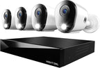 Night Owl 2-Way Audio 12 Channel DVR Video Home Security Camera System with (4) Wired 4K HD Indoor/Outdoor Deterrence Cameras and 2TB Hard Drive (Add up to 4 Wi-Fi Cameras) (4 Camera)