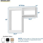 Modular Closet System, 46" Wide Closet Organizer System with Hanging, Wood Tower Closet Storage for Walk In Closets, Wall Mounted Wardrobe Organizer Kit System, Bedroom, White