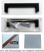 10 Pack Black Cabinet Handles Stainless Steel Matte Black Square Cabinet Pulls Modern Kitchen Cabinet Drawer Handles 3 3/4 Inch Hole Center 96mm