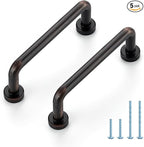 JOY DECOR Cabinet Pulls – 3 Inch Hole Center, Oil Rubbed Bronze, 5 Pack, Zinc Alloy Cabinet Handles for Drawers & Cupboard – Vintage Style Hardware for Kitchen, Bathroom, Dresser, Furniture Makeover