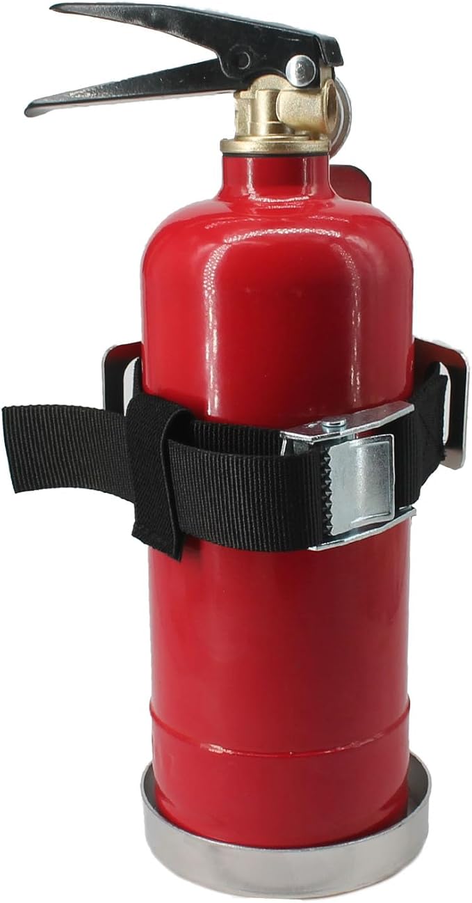 Fire Extinguisher Mount,Wall Hanging Bracket,Fire Extinguisher Holder for Home, Car, RV, Truck, Mini Fire Extinguishers (2.5LB Stainless Steel 1Pcs)
