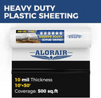 ALORAIR 10 mil Vapor Barrier for Crawl Space – 10' x 50' Heavy-Duty Plastic Sheeting – Black/White Panda Film – Crawlspace Encapsulation, Ground Cover, Drop Cloth – Commercial & Residential Use