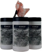 SteelShine Stainless Steel Wipes - Dual-Sided Cleaning Wipes for Metal Surfaces | Remove Smudges, Rust, and Oxidation | Polish and Protect Stainless Steel | 25 Sheets (3 Pack) | Made in USA