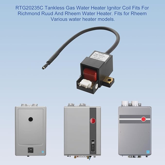 For Rheem Tankless Water Heater Ignitor Coil RTG20235C Replacement Parts