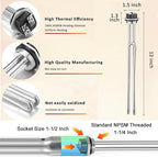 Mornajina 2 Packs 02582 Electric Water Heater Elements 4500W 240V, Hot Water Heater Replacement Parts Screw-in RV Hot Water Heater Fit Most Models, Foldback Type