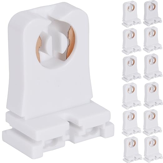 Non-shunted Turn Type T8 Lamp Holder JACKYLED UL Socket Tombstone (12 Packs)