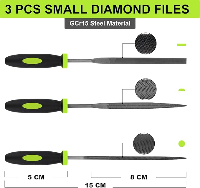 Yougfin 19 pcs File Set, Includes 5 pcs Large Steel Files, 12 pcs Jewelers File Set and Wire Brushes Ideal Hand File Tools for Woodwork, Metal, Model Applications