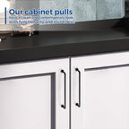 JOY DECOR Cabinet Pulls – 7-1/2 Inch Hole Center, Matte Black, 2 Pack, Zinc Alloy Cabinet Handles for Drawers & Cupboard – Vintage Style Hardware for Kitchen, Bathroom, Dresser, Furniture Makeover