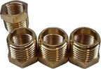 1/2" NPT Male to 3/8" NPT Female Brass Hex Nipple Pipe Adapter (4 Pcs)