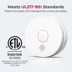 SITERLINK Smoke Detectors,Replaceable Battery Included Smoke Alarms with 10 Hours Silence Button,Photoelectric Sensor Smoke Detector,Fire Detectors for Home,ETL-9th Listed,GS509A 2-Pack