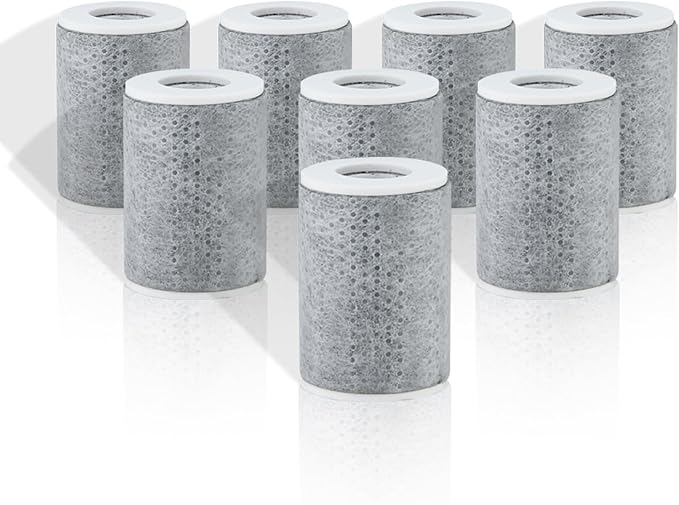 8 Pcs Filter Elements Replacement for ATQ Sink Faucet Extender Swivel Aerator (Aer ator1080) carbon fiber filter cartridges Removes Chlorine Fluoride Heavy Metal(1080° Aerator-8 Carbon Fiber Filter)