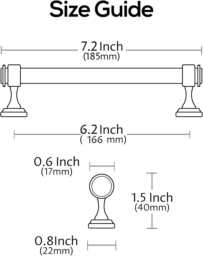 Alzassbg 10 Pack Matt Gold Cabinet Pulls, 6-1/4 Inch(160mm) Hole Centers Cabinet Handles Kitchen Hardware Straight Bar for Cabinets and Drawer AL3082MGP
