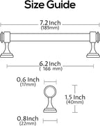 Alzassbg 15 Pack Matt Black Cabinet Pulls, 6-1/4 Inch(160mm) Hole Centers Cabinet Handles Kitchen Hardware Straight Bar for Cabinets and Drawer AL3082MB