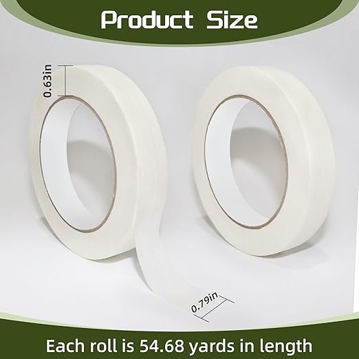 110 Yards Freezer Tape, Writable Surface, Low Temperature Resistance, Easy to Tear Removable No Residue Freezer Tape for Food Containers Refrigerator, Includes 2 Rolls, Each 0.79 Inch by 55 Yards