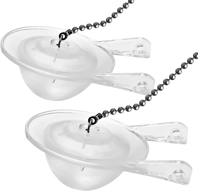 3-Inch Toilet Flappers Replacement Kit for Gerber 99-827, 3 Inch Toilet Flush Valve with Stainless Chain and Hook, High Performance Silicone Toilet Flapper - Reliable Toilet Flapper (Clear 2 PCS)