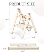 GameGem 2 Step Ladder, Aluminum Folding Step Stool with Anti-Slip Sturdy and Wide Pedal, Lightweight Portable Multi-Use Stepladder for Home and Kitchen Use Space Saving, 330 lbs, Chocolate White