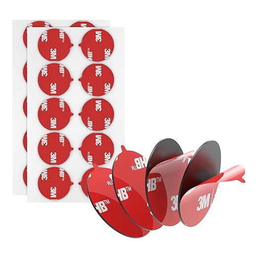 3M VHB Double Sided Adhesive Round 1" Diameter 20 PCS, Heavy Duty Black 5925 Sticky Mounting Foam Tape Strong Adhesive for Car Décor Home Office Logos, 0.025in Thick