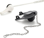 Qualihome Front Mount White Toilet Handle Replacement Kit with 2 Inch Universal Toilet Flapper Replacement Kit and Stainless Steel Toilet Flapper Chain