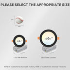 LVWIT Ultra-Thin Recessed Lighting 6 Inch with Junction Box, 1200LM 2700K-5000K 5CCT LED Ceiling Lights, Dimmable Canless Wafer Downlight, ETL,FCC&IC, Smooth Trim, 6 Pack Black