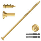 #14 x 7 Inch Deck Screws (43Pcs) 2lb. Exterior Wood Screws. Carbon Steel, Tan, Flat Head, Rust Resistant epoxy Coated, with T30 Star Bit